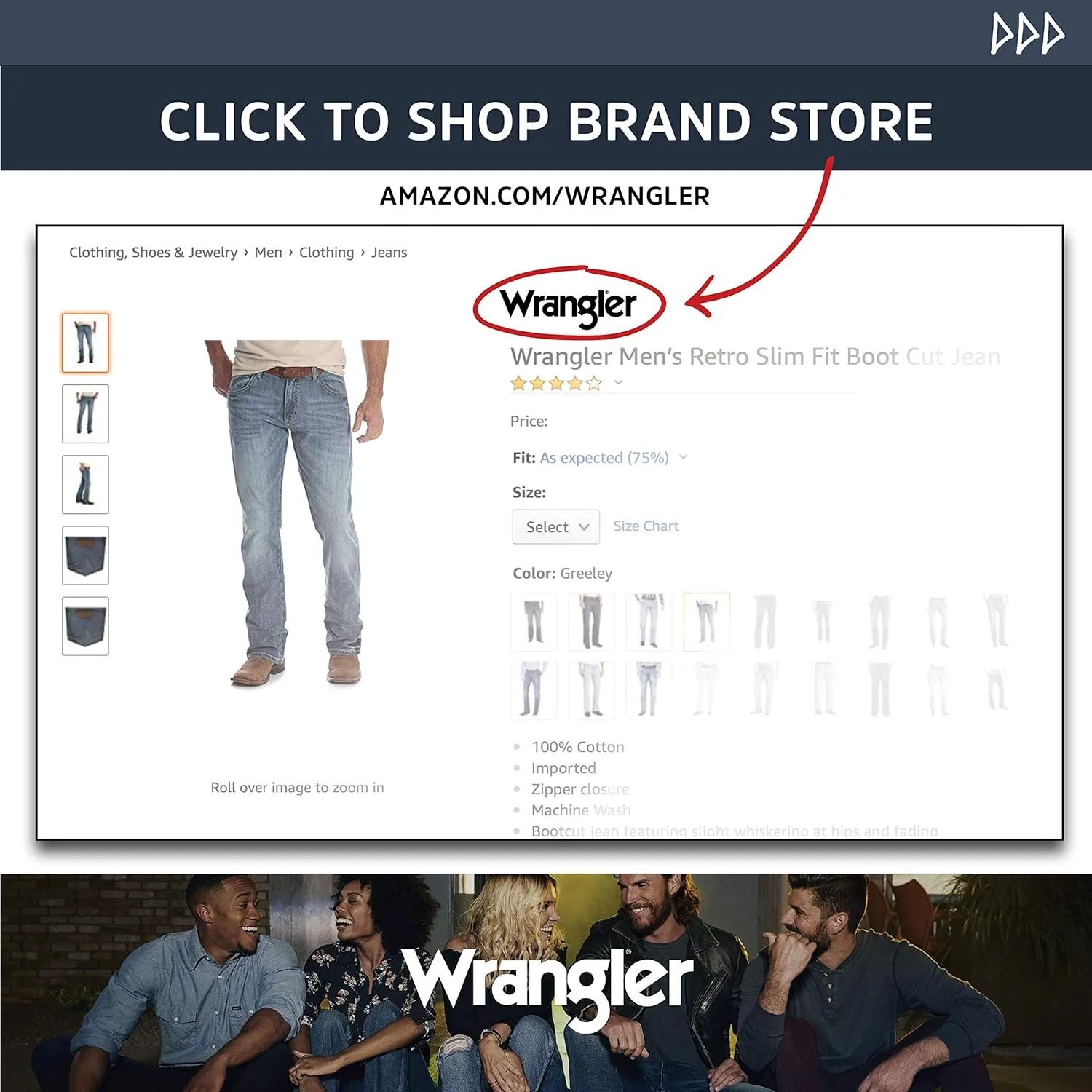 Wrangler Men's Premium Performance Advanced Comfort Cowboy Cut Slim Fit Jeans