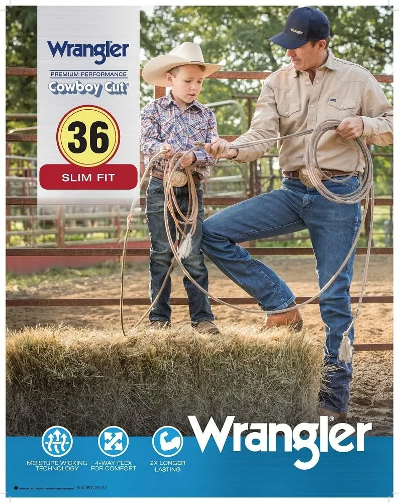 Wrangler Men's Premium Performance Advanced Comfort Cowboy Cut Slim Fit Jeans