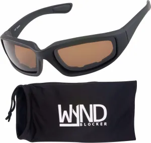WYND Blocker Polarized Motorcycle & Fishing Floating Sports Wrap Sunglasses (Black/PZ Amber Lens)