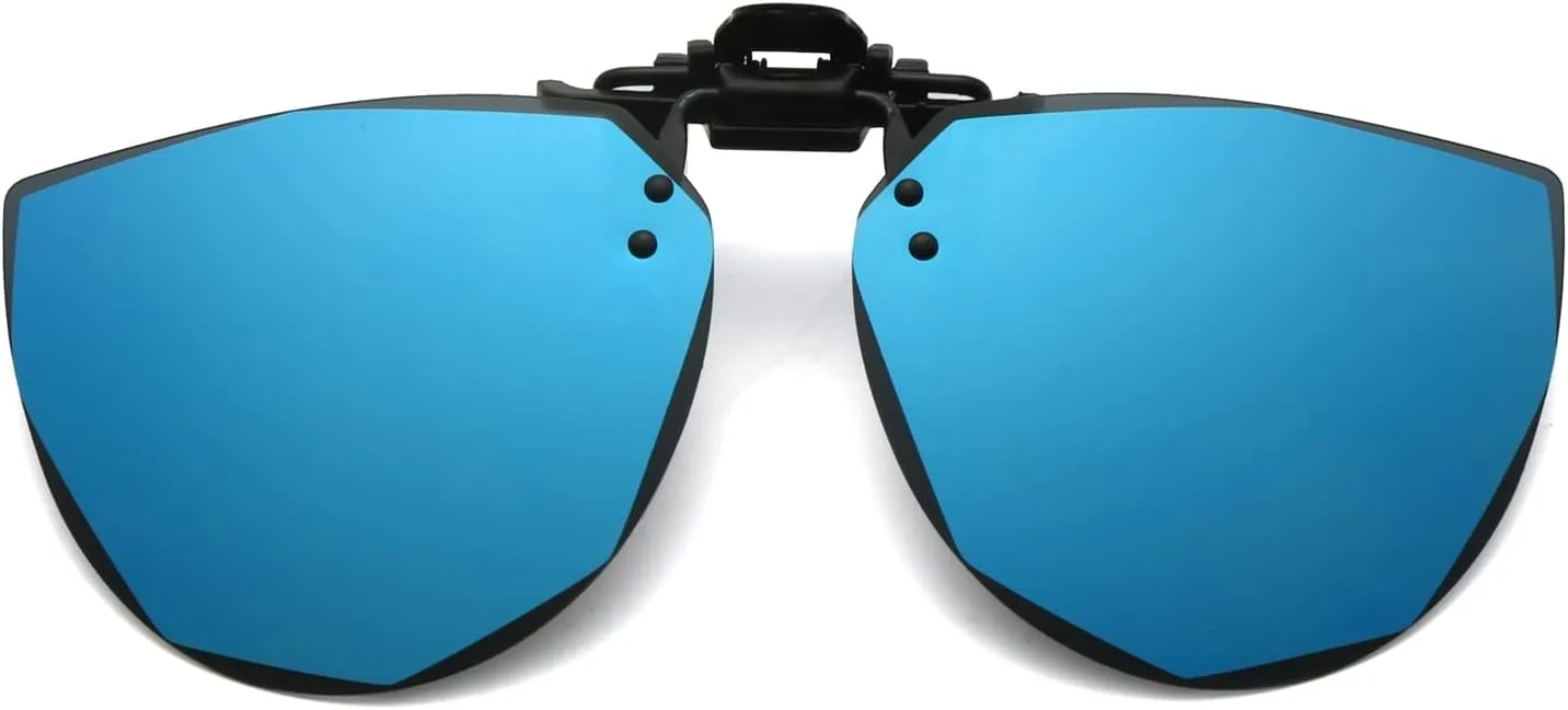 YAMEIZE Polarized Clip-on Sunglasses for Men Women Cat Eye UV400 Protection Flip Up Sunglasses for Glasses Anti-Glare
