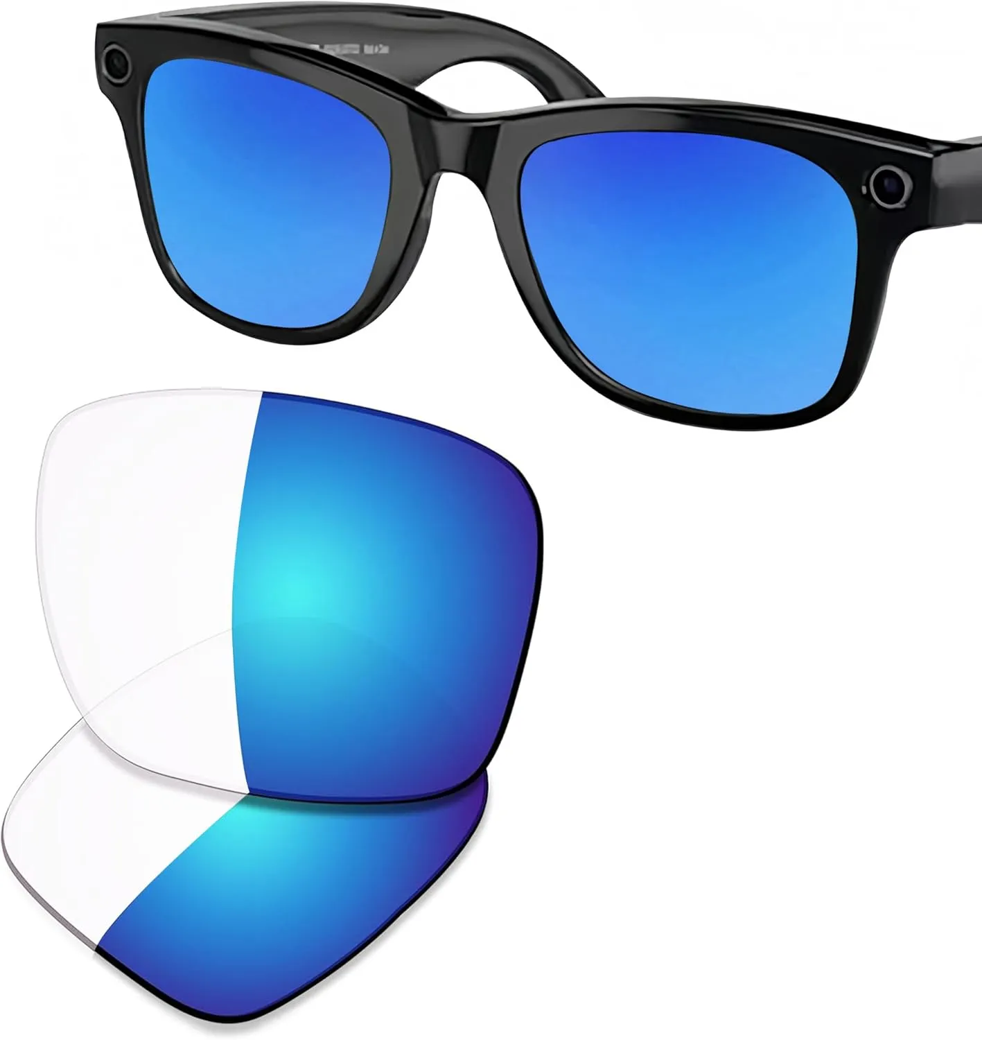 YEIN Replacement Lenses for Ray-Ban Meta RW4008(53MM) Wayfarer, Unisex, Blue Light Blocking Polarized Sunglasses