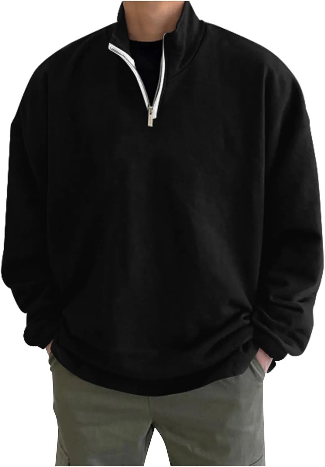Ymosrh Men's Sweatshirts Solid Hoodies Fashion Long Sleeve Hooded Sweatshirts Pullover Trendy Hoodie with Zipper