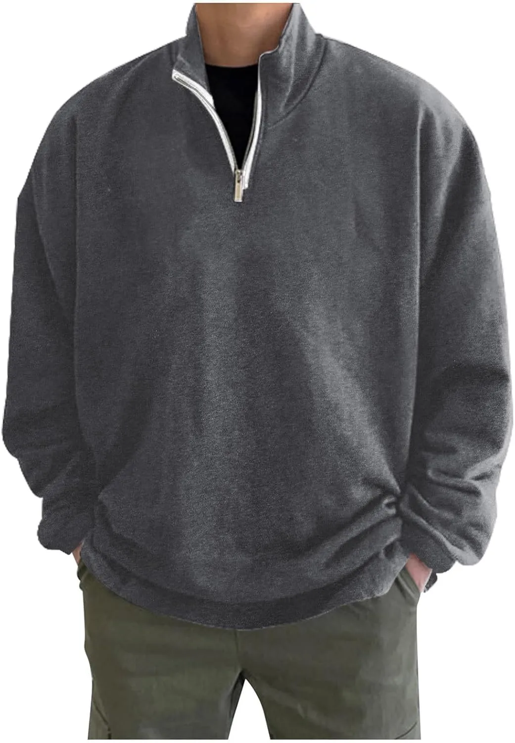 Ymosrh Men's Sweatshirts Solid Hoodies Fashion Long Sleeve Hooded Sweatshirts Pullover Trendy Hoodie with Zipper