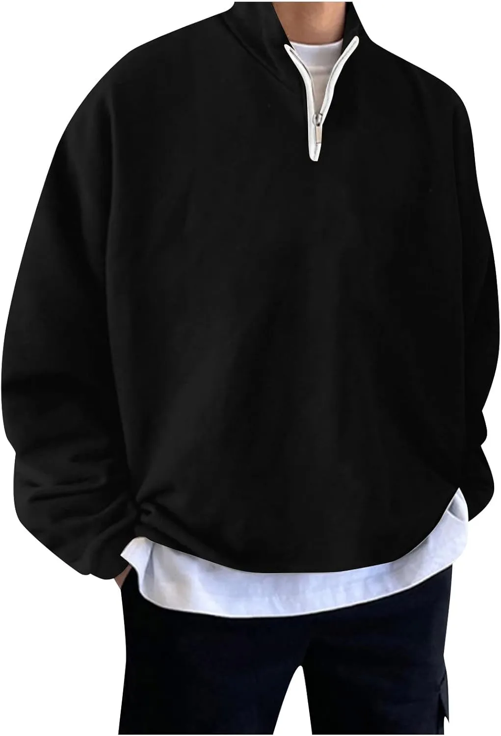 Ymosrh Men's Sweatshirts Solid Hoodies Fashion Long Sleeve Hooded Sweatshirts Pullover Trendy Hoodie with Zipper