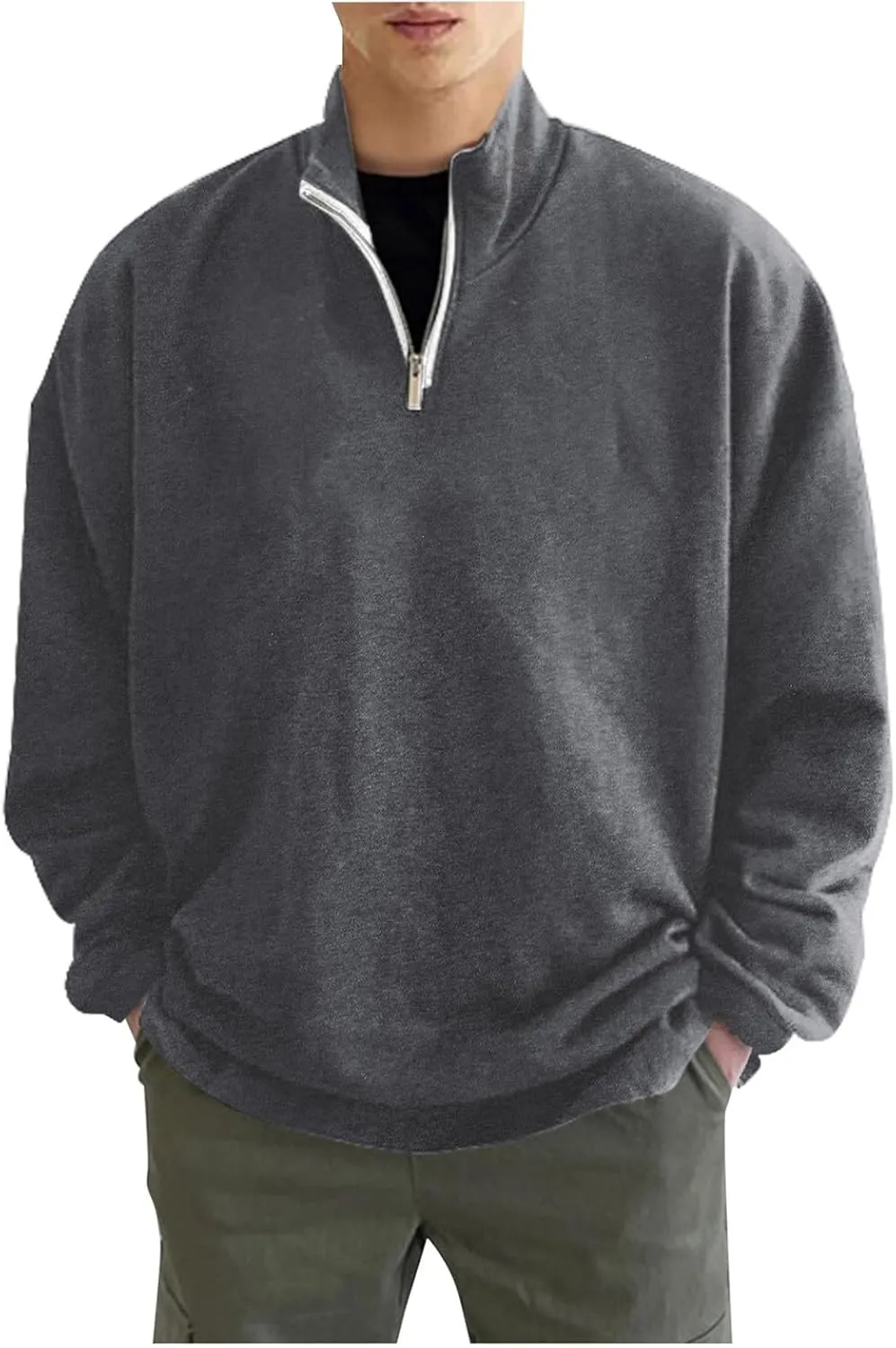 Ymosrh Men's Sweatshirts Solid Hoodies Fashion Long Sleeve Hooded Sweatshirts Pullover Trendy Hoodie with Zipper