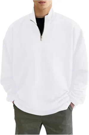 Ymosrh Men's Sweatshirts Solid Hoodies Fashion Long Sleeve Hooded Sweatshirts Pullover Trendy Hoodie with Zipper