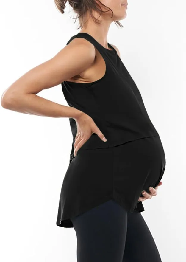ZDC Women's Maternity Nursing Tank Tops Sleeveless Double Layer Breastfeeding Shirts Summer Pregnancy Clothes