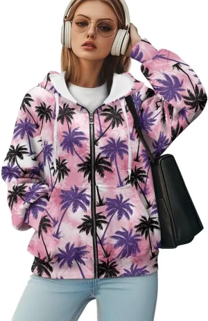 Zip Up Hoodie Sweatshirts for Women Trendy Clothes Oversized Sweatshirts Casual Jacket