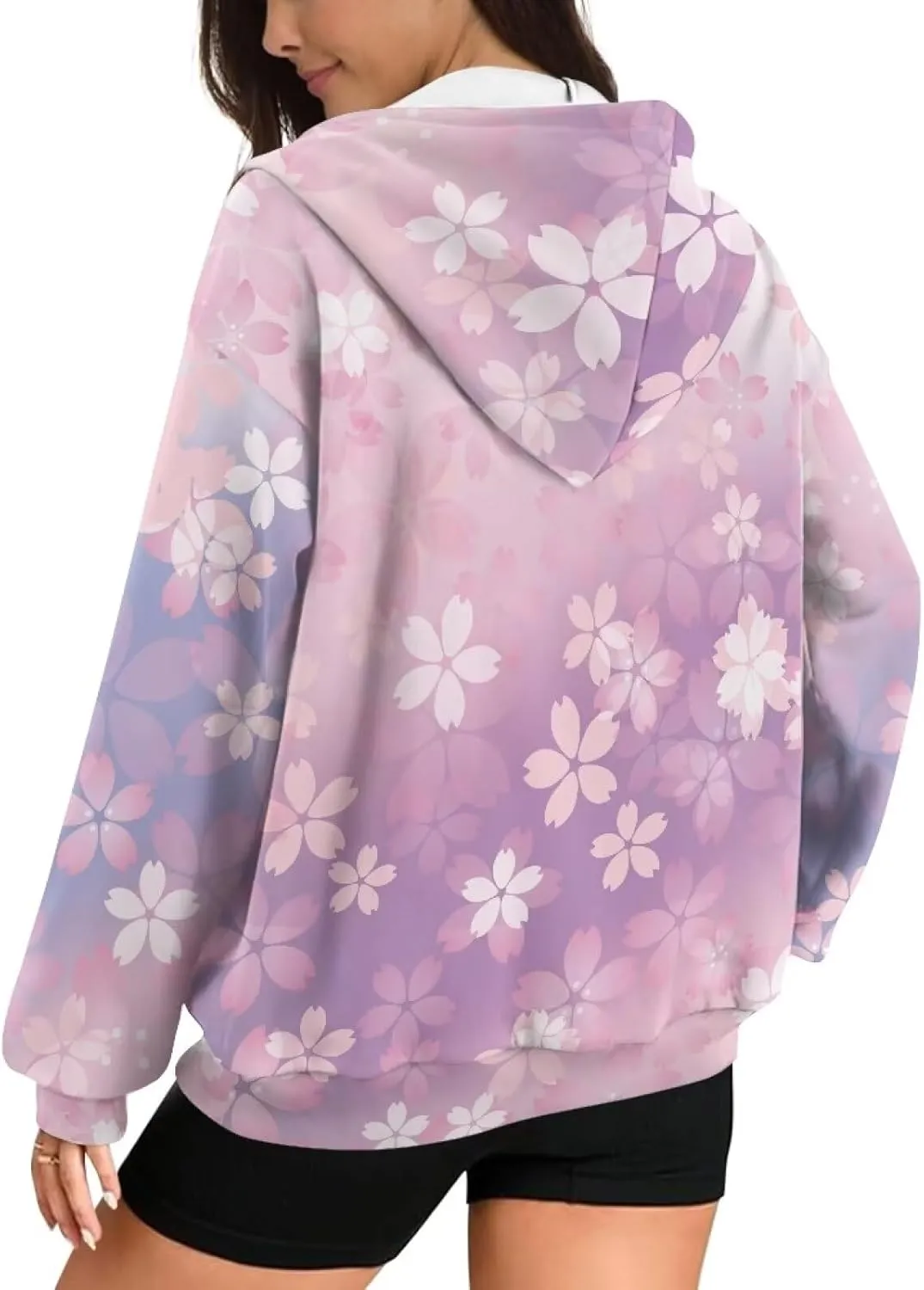Zip Up Hoodie Sweatshirts for Women Trendy Clothes Oversized Sweatshirts Casual Jacket