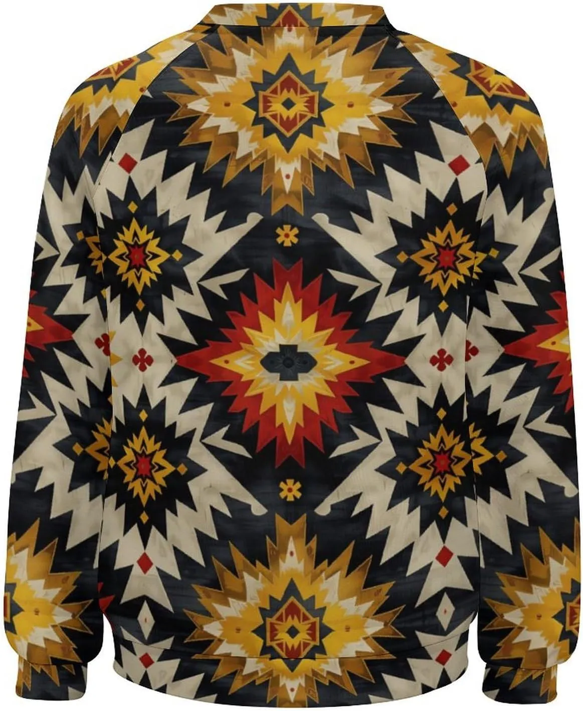 ZOCAVIA Western Aztec Sweatshirts for Women Retro Ethnic Graphic Crewneck Long Sleeve Pullover Tops Fall Casual Country Shirt