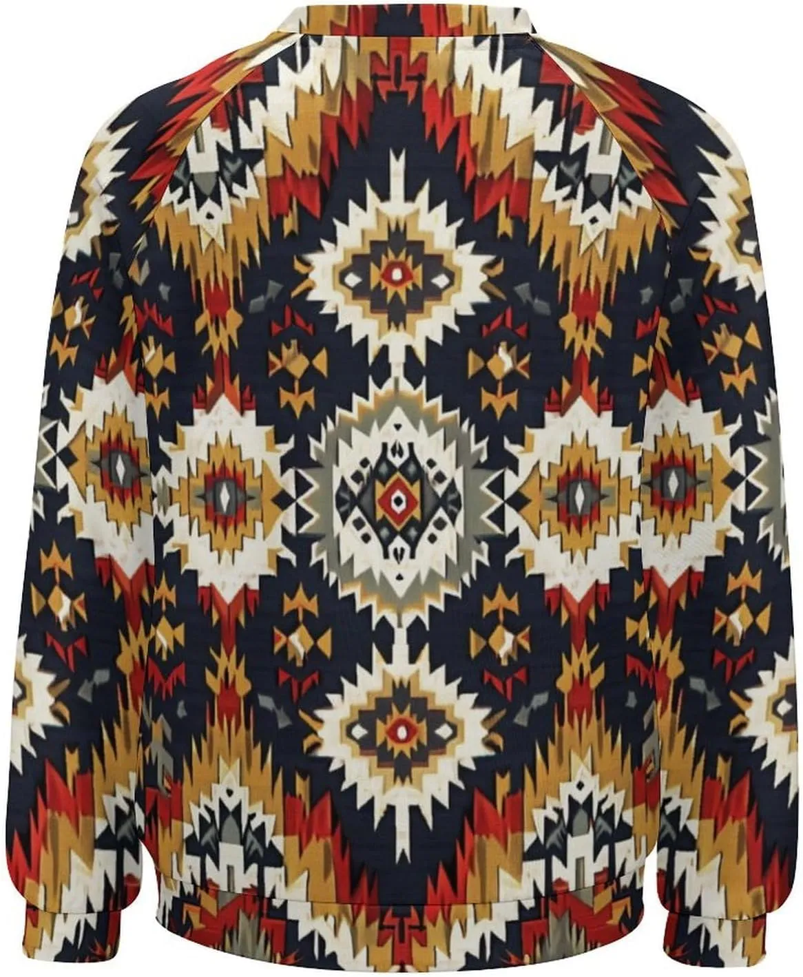 ZOCAVIA Western Aztec Sweatshirts for Women Retro Ethnic Graphic Crewneck Long Sleeve Pullover Tops Fall Casual Country Shirt
